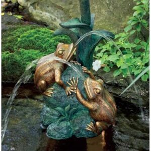 Aquascape Double Frog with Cattail Spitter Fountain